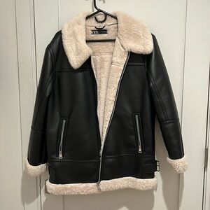 Zara shearling / faux suede jacket